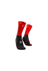 Compressport Mid Compression Socks Chaussettes De Running - Noir/Rouge