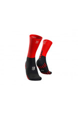 Compressport Mid Compression Socks Hardloopsokken - Zwart/Rood