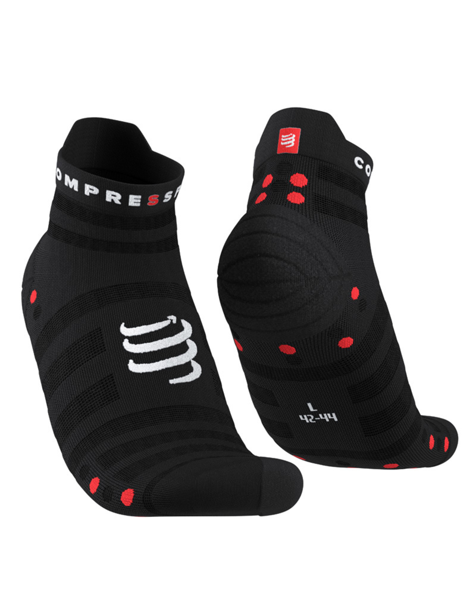 Compressport Pro Racing Socks v4.0 Ultralight Run Low - Black/Red