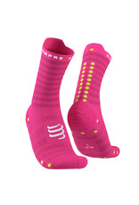 Compressport Pro Racing Socks v4.0 Ultralight Run High - Fluo Pink/Primerose