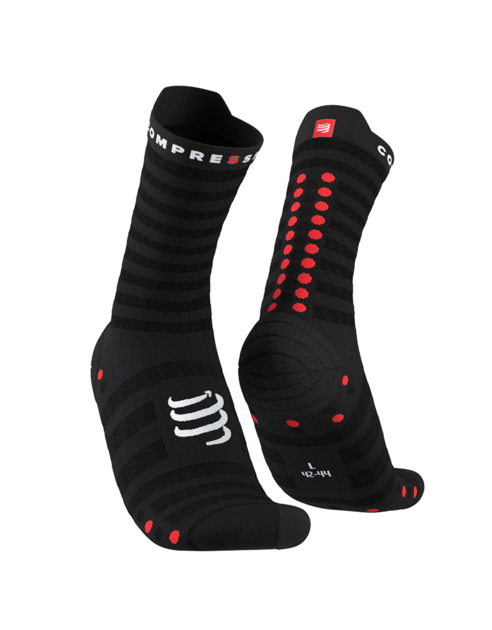 Compressport Pro Racing Socks v4.0 Ultralight Run High - Black/Red