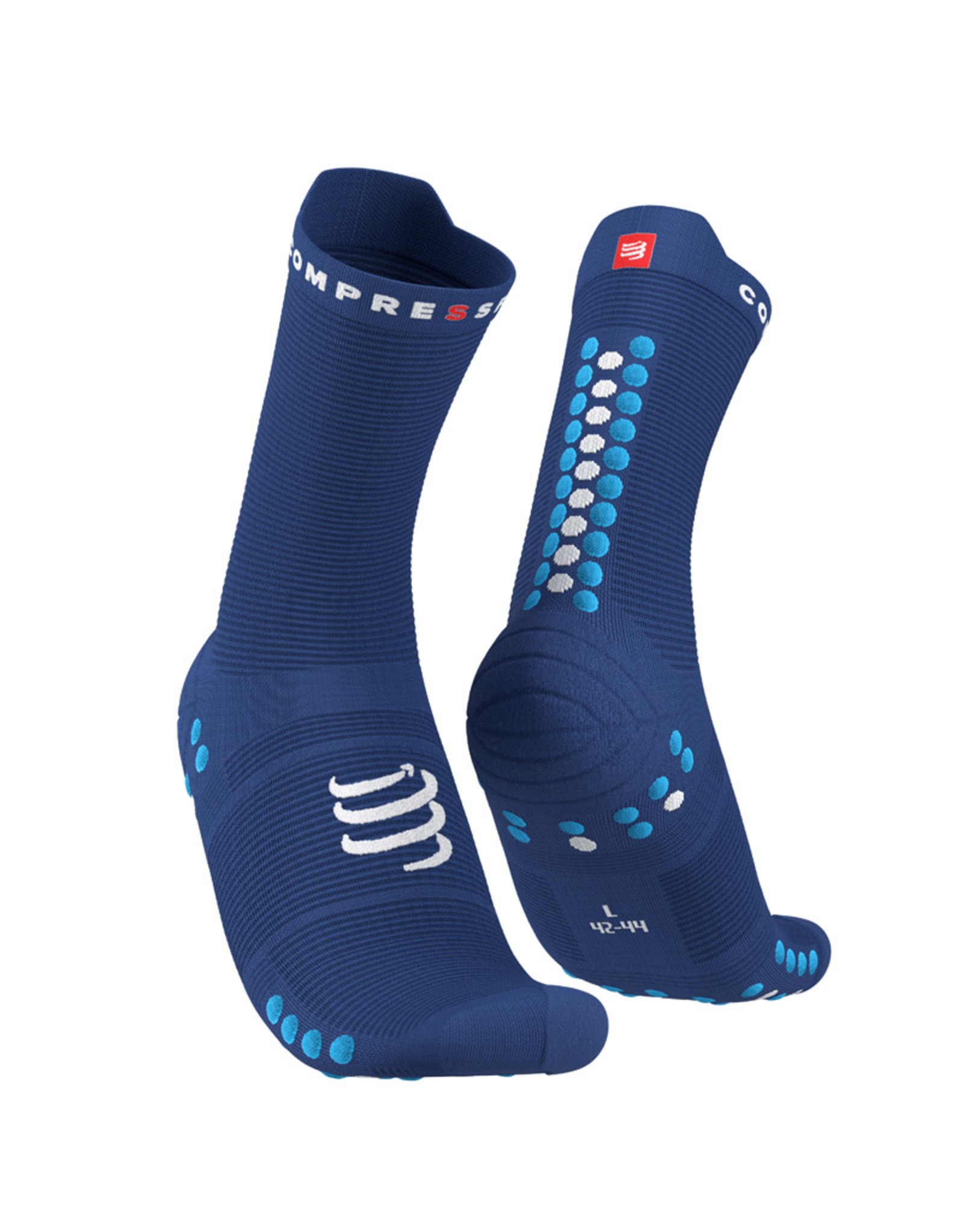Compressport Pro Racing Socks v4.0 Run High - Sodalite/Fluo Blue