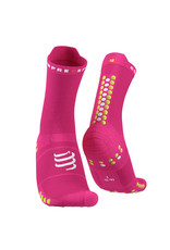 Compressport Pro Racing Socks v4.0 Run High - Fluo Pink/Primerose