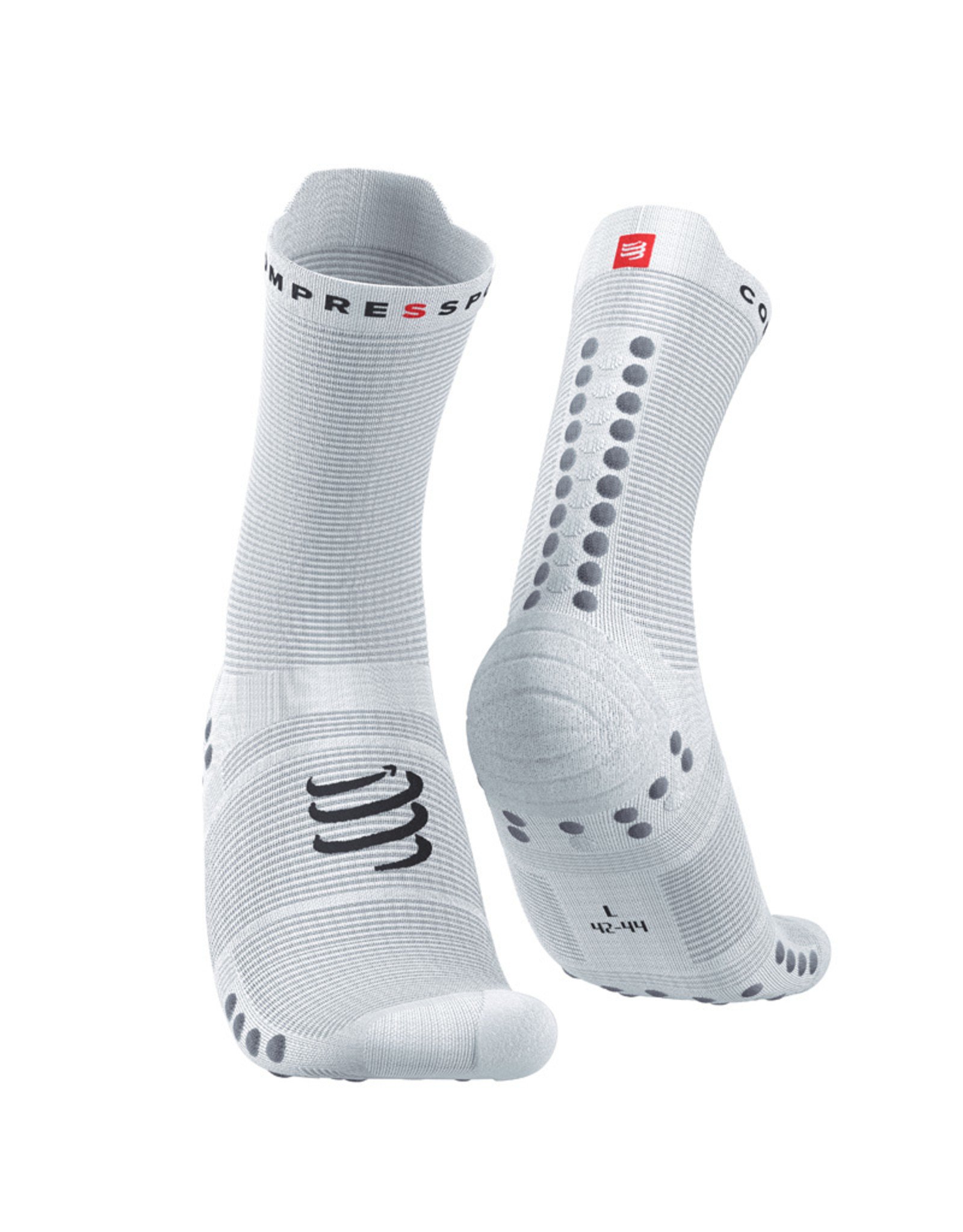 Compressport Pro Racing Socks v4.0 Run High - White/Alloy