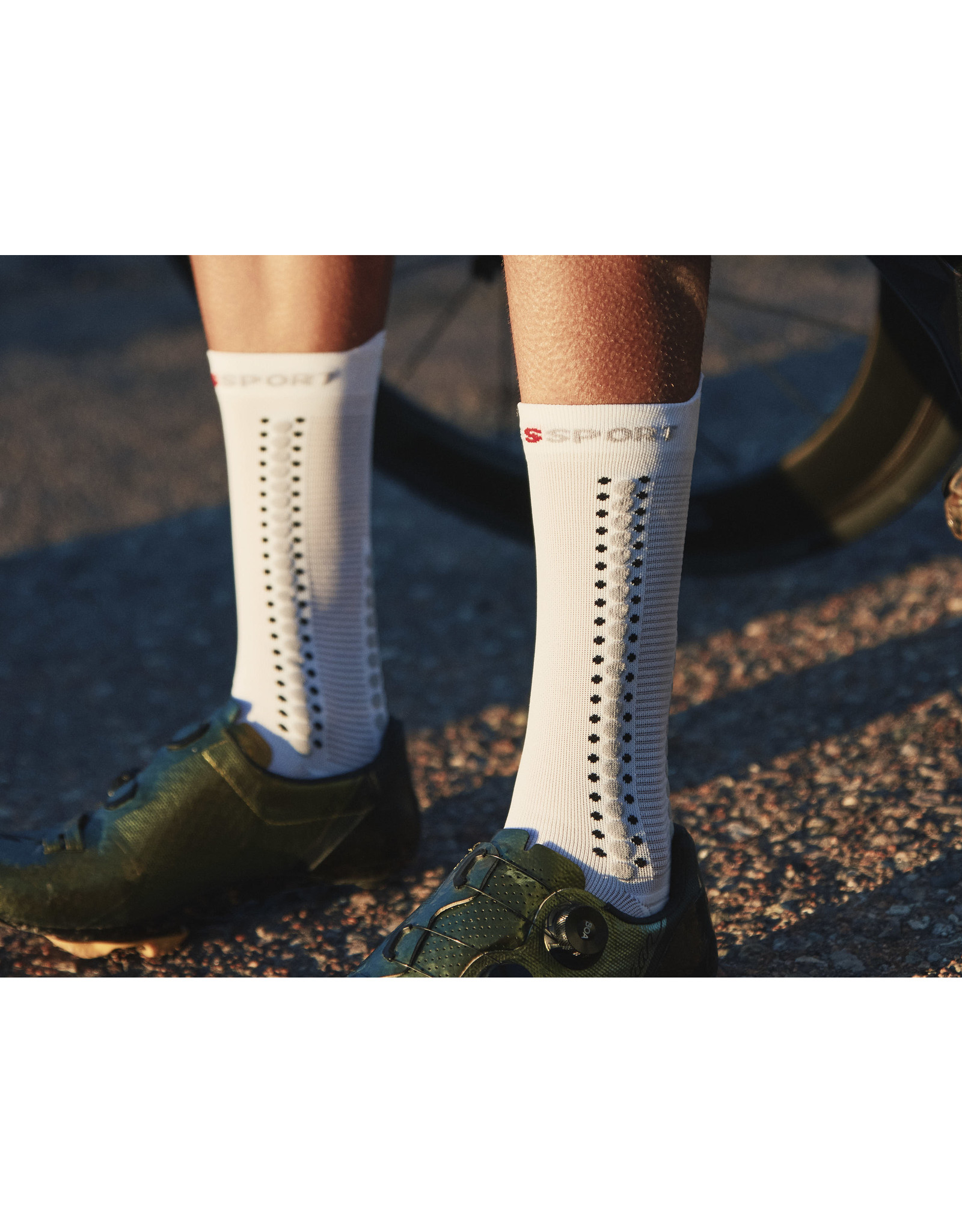 Compressport Pro Racing Socks v4.0 Bike - White/Alloy