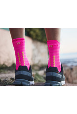 Compressport Pro Racing Socks v4.0 Ultralight Run High - Fluo Pink/Primerose