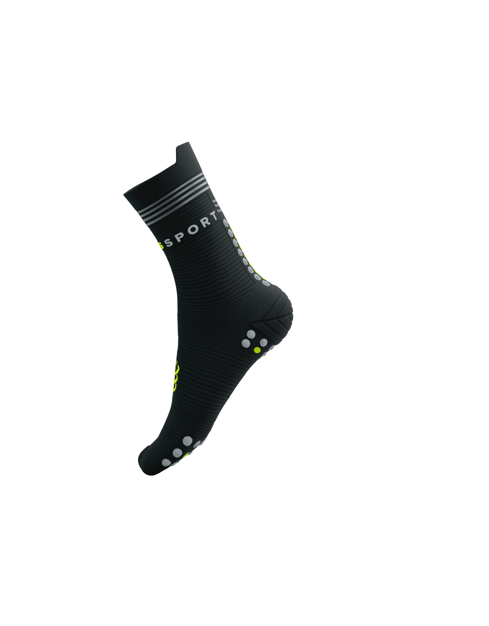 Compressport Pro Racing Socks v4.0 Run High Flash - Black/Fluo Yellow