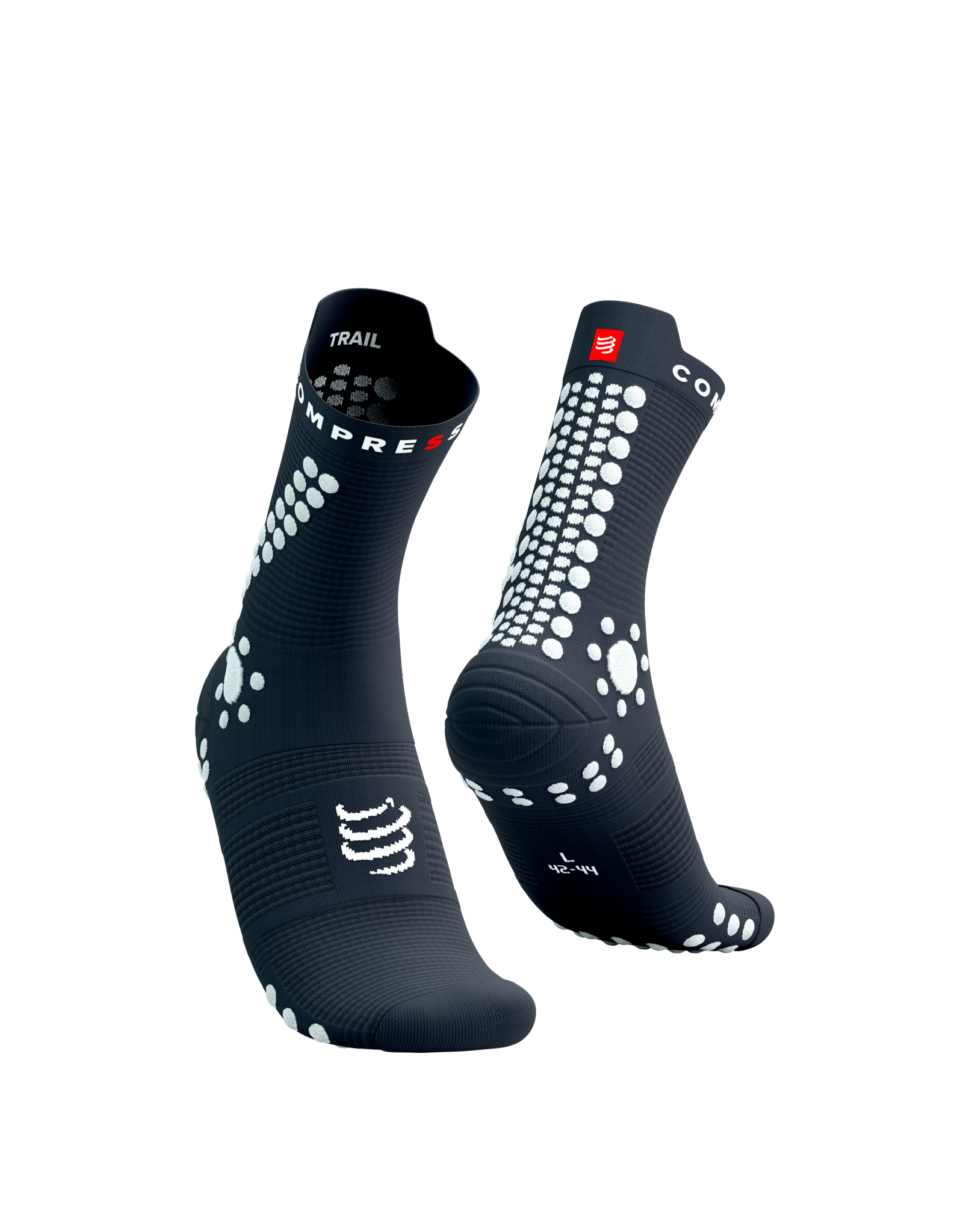 Compressport Pro Racing Socks v4.0 Trail - Magnet/White