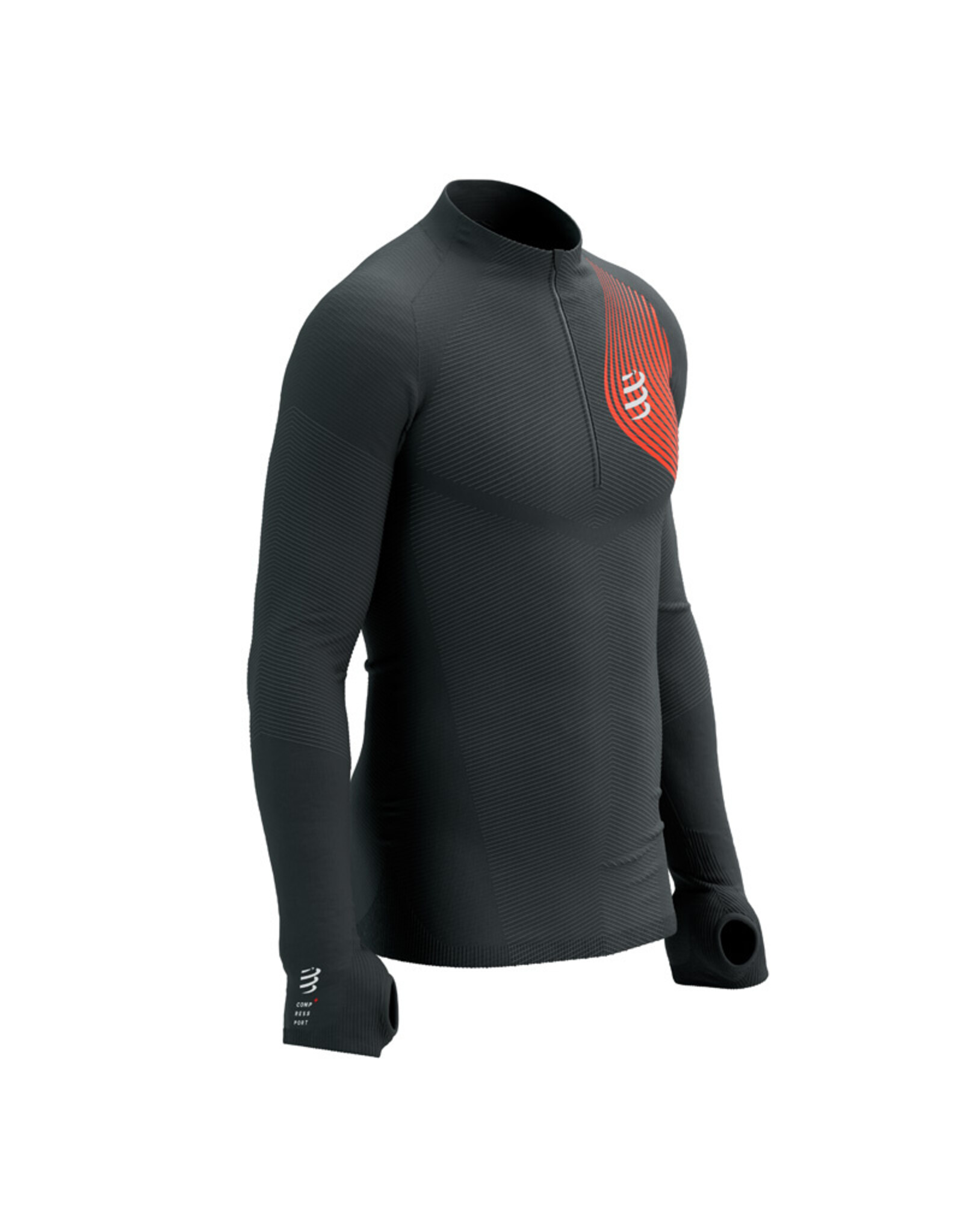 Compressport Winter Trail Postural LS Top M - Black / Red