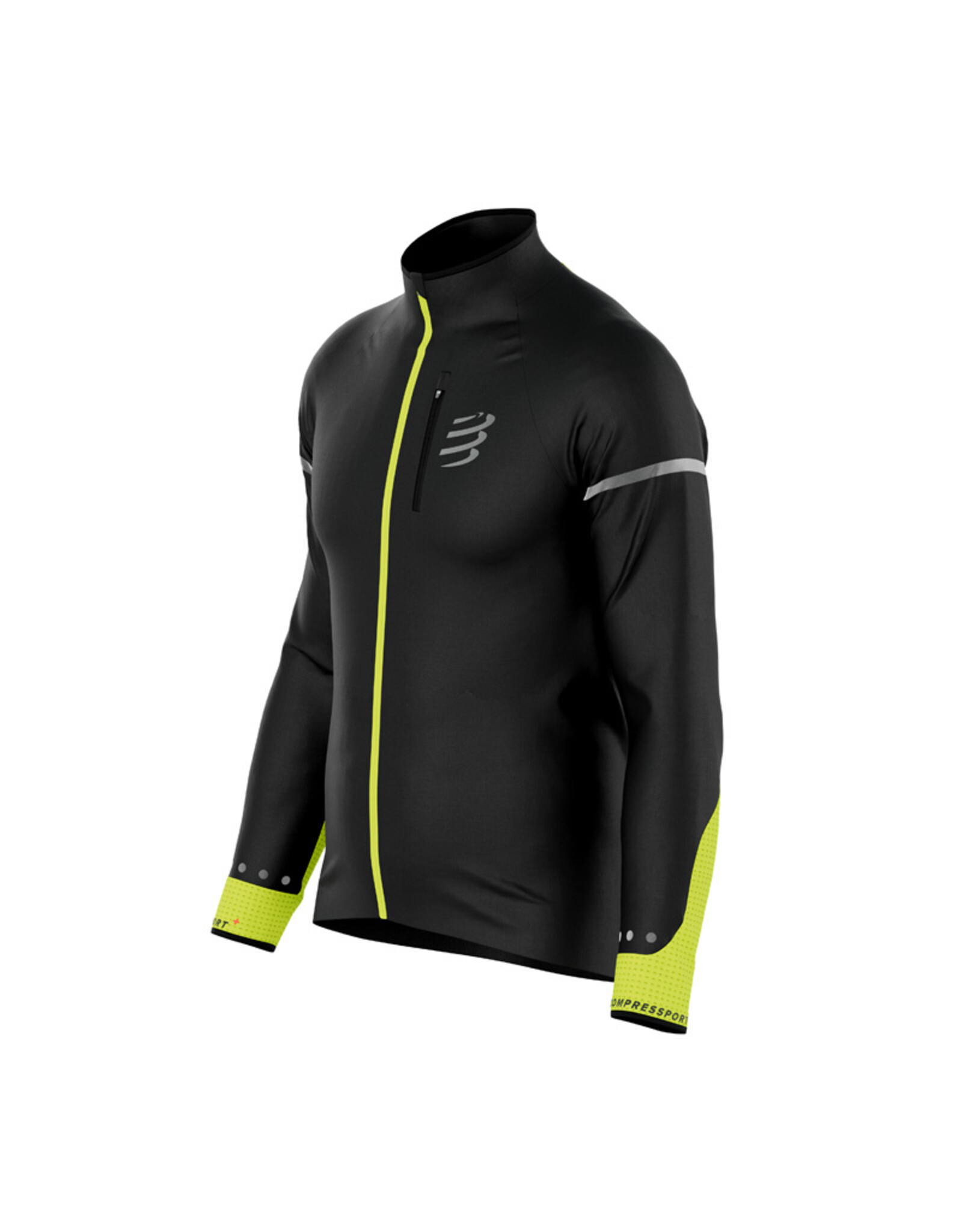 Compressport Hurricane Windproof Jacket Flash M - Black / Fluo Yellow