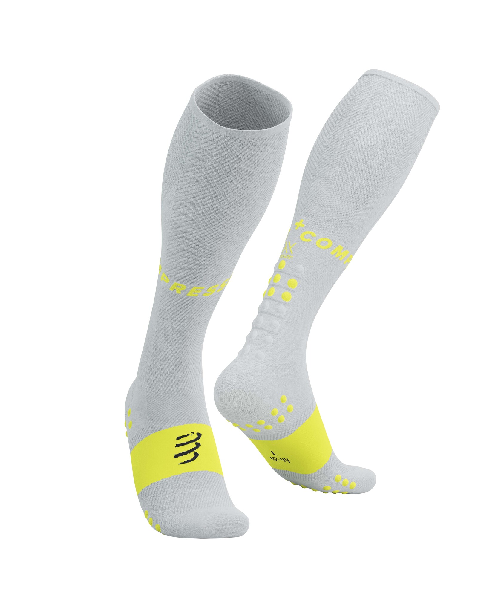 Compressport Full Socks Oxygen - Safety Yellow/White/Black