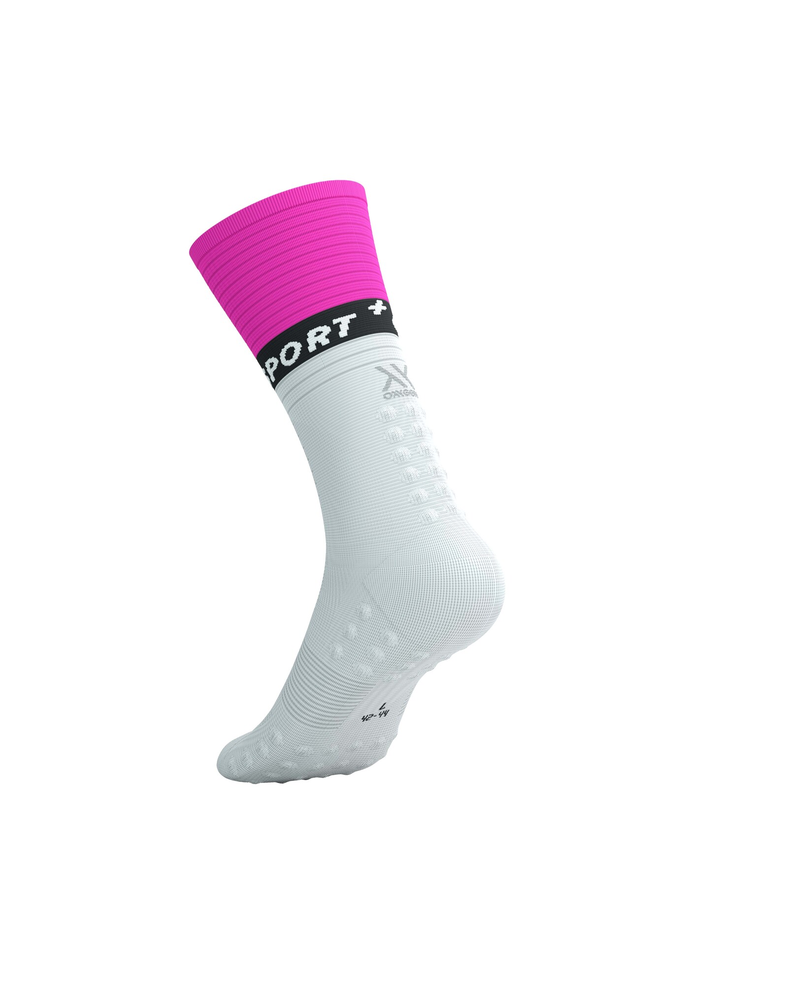 Compressport Mid Compression Socks V2.0 - White/Safety Yellow/Neon Pink