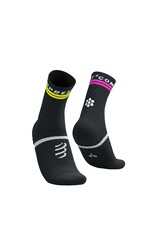 Compressport Pro Marathon Socks V2.0 - Black/Safety Yellow/Neon Pink