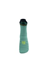 Compressport Pro Racing Socks v4.0 Ultralight Run High - Eggshell Blue/Dress Blues/Green Sheen