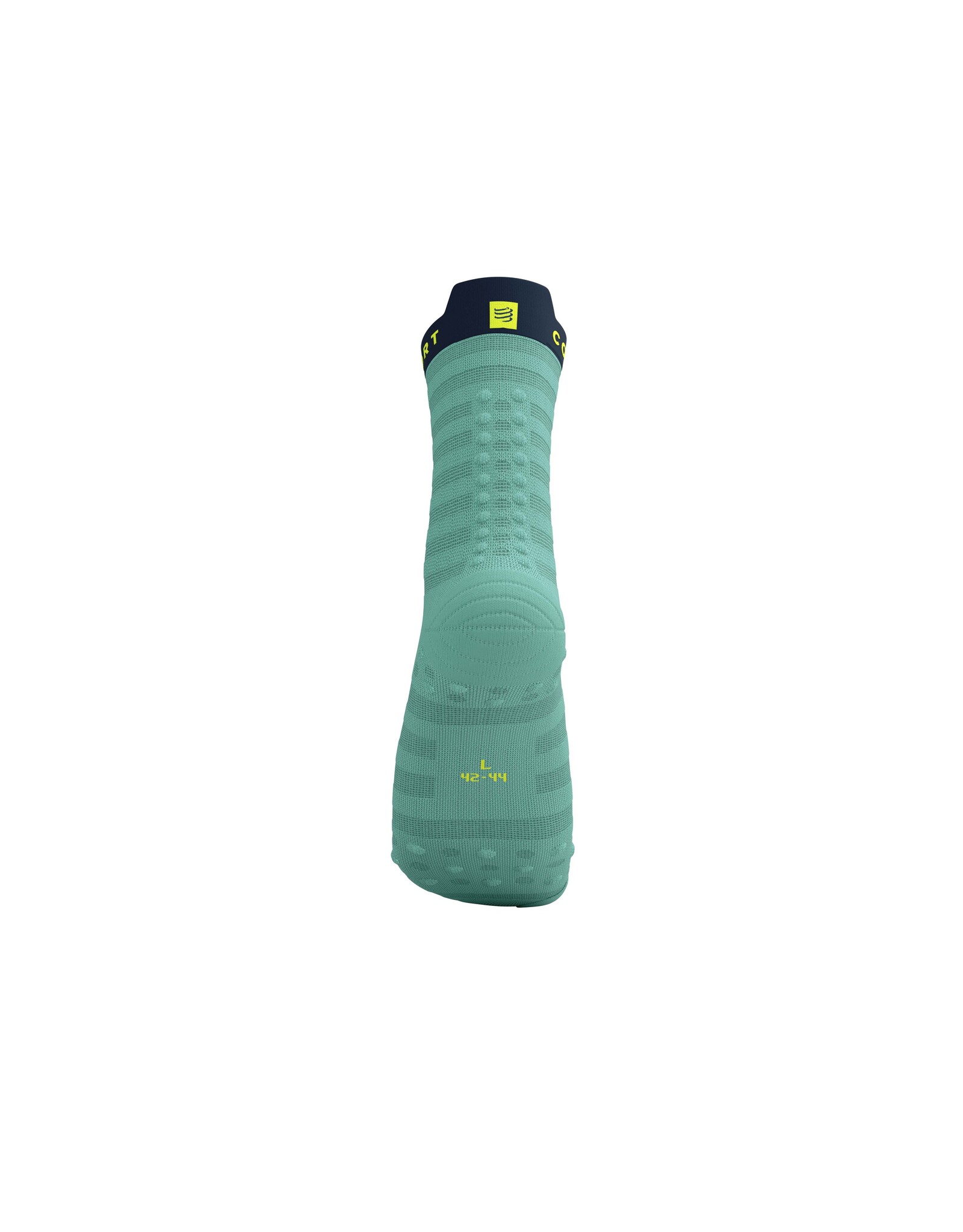 Compressport Pro Racing Socks v4.0 Ultralight Run High - Eggshell Blue/Dress Blues/Green Sheen