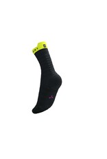 Compressport Pro Racing Socks v4.0 Ultralight Run High - Black/Safety Yellow/Neon Pink