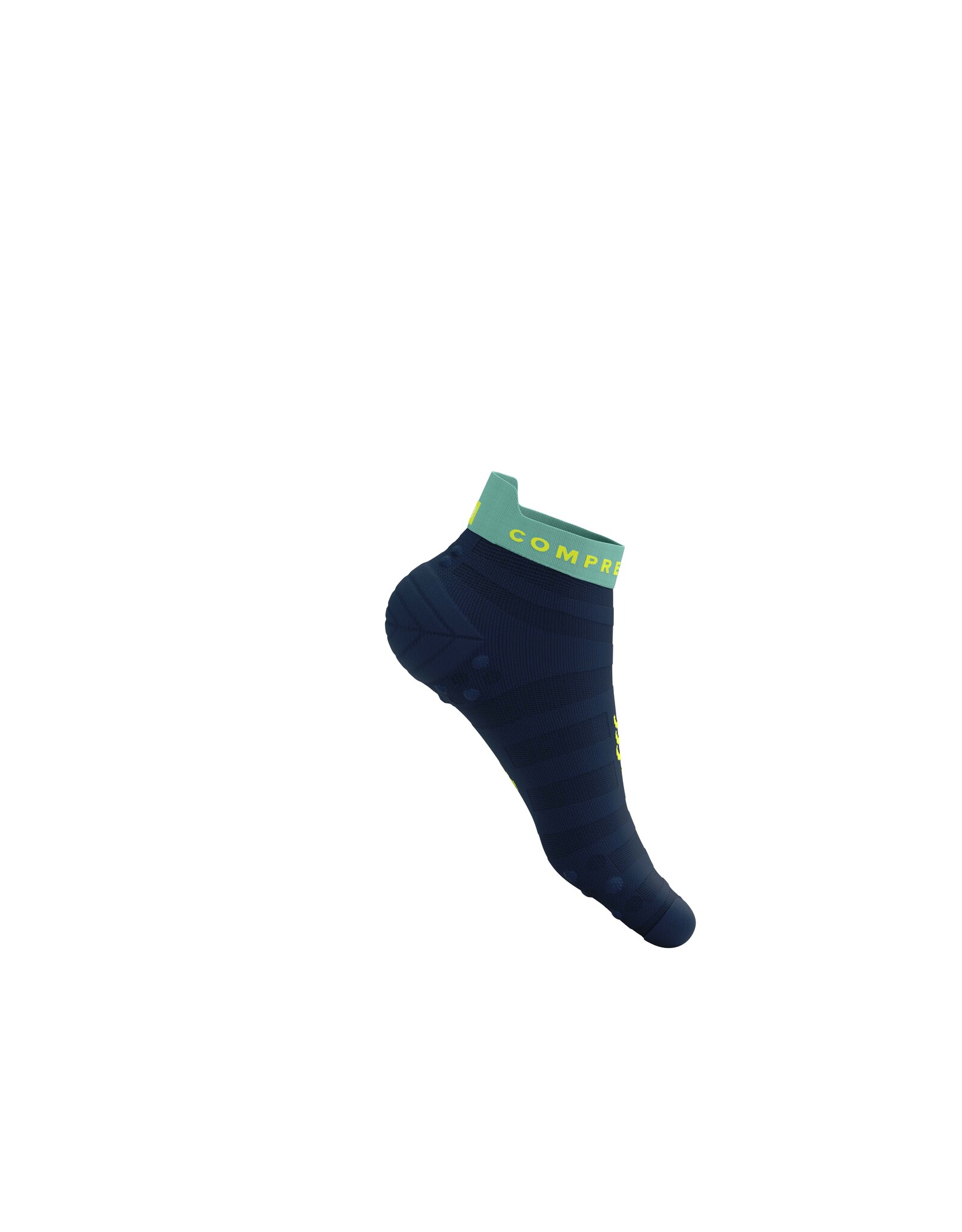 Compressport Pro Racing Socks v4.0 Ultralight Run Low - Dress Blues/Eggshell Blue/Green Sheen