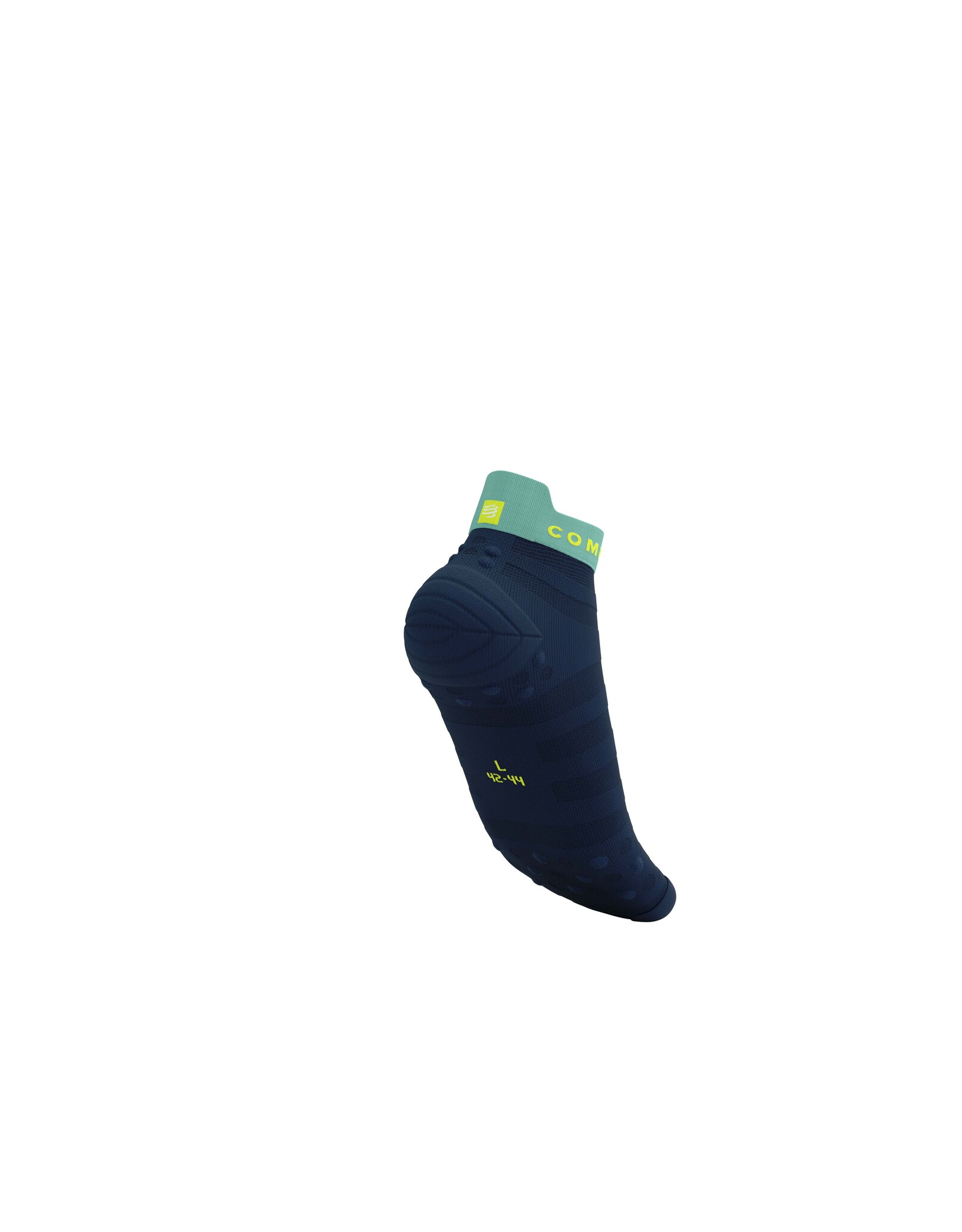 Compressport Pro Racing Socks v4.0 Ultralight Run Low - Dress Blues/Eggshell Blue/Green Sheen