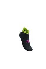 Compressport Pro Racing Socks v4.0 Ultralight Run Low - Black/Safety Yellow/Neon Pink