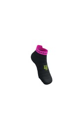 Compressport Pro Racing Socks v4.0 Ultralight Run Low - Black/Safety Yellow/Neon Pink