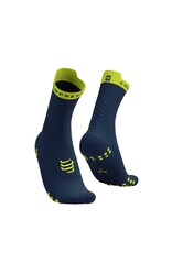 Compressport Pro Racing Socks v4.0 Run High - Dress Blues/Green Sheen