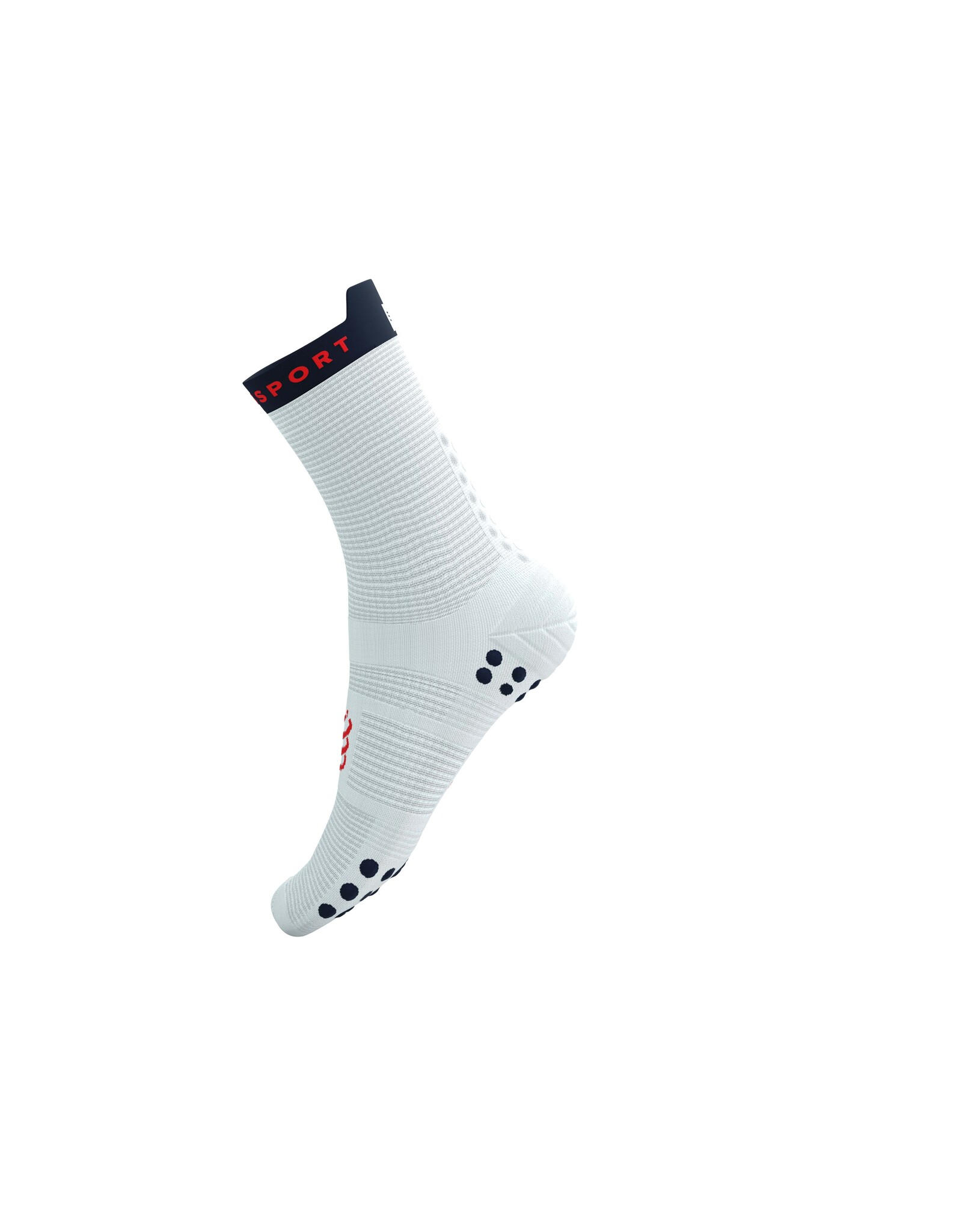 Compressport Pro Racing Socks v4.0 Run High - White/Dress Blues/Core Red