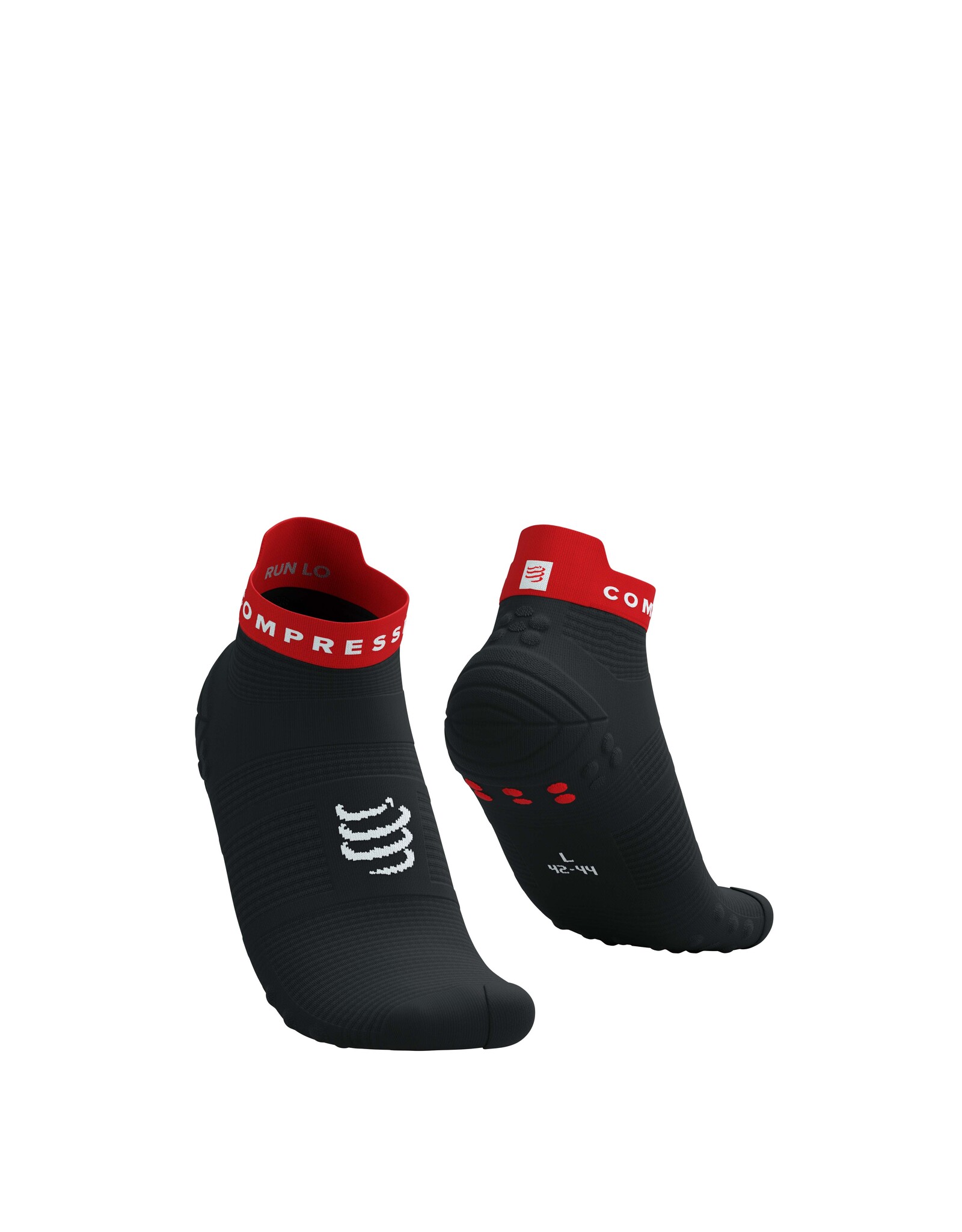 Compressport Pro Racing Socks v4.0 Run Low - Black/Core Red/White