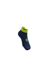 Compressport Pro Racing Socks v4.0 Run Low - Dress Blues/Green Sheen