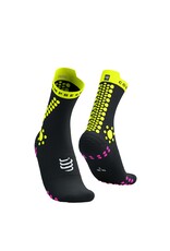 Compressport Pro Racing Socks v4.0 Trail - Black/Safety Yellow/Neon Pink