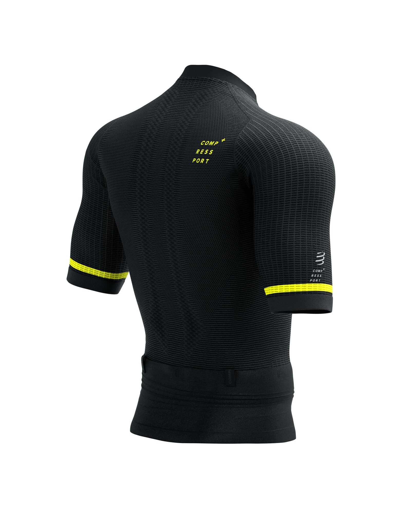 Compressport Trail Postural SS Top M - Black/Safety Yellow