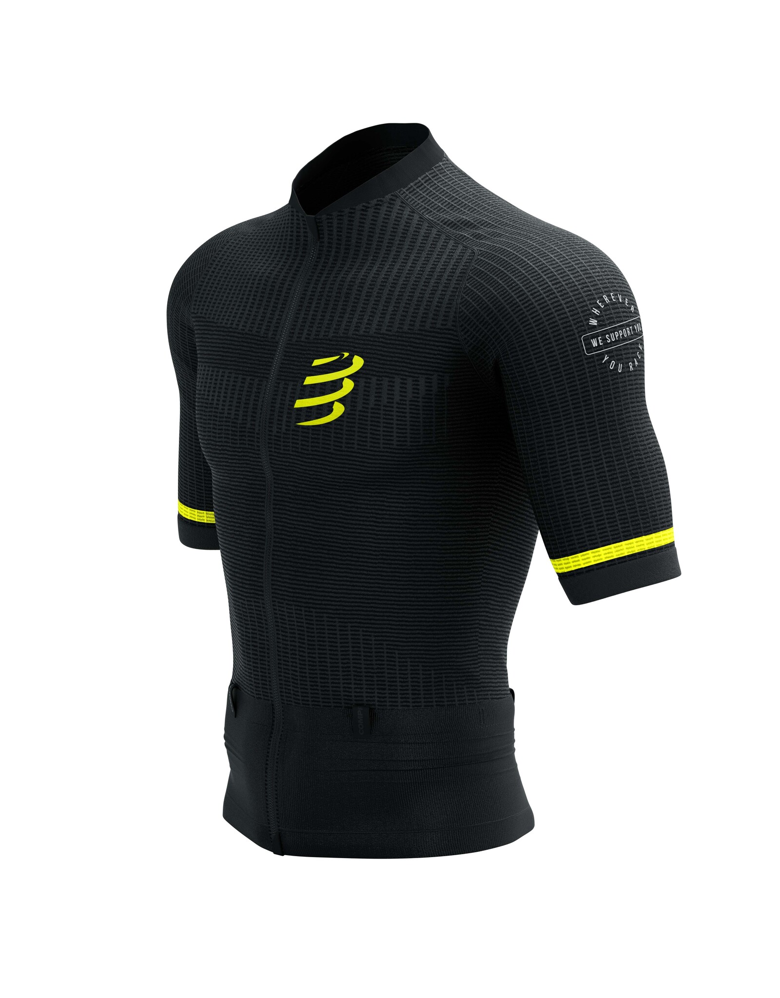 Compressport Trail Postural SS Top M - Black/Safety Yellow