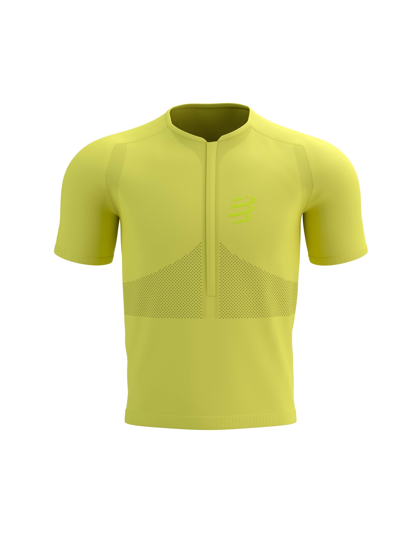 Compressport Trail Half-Zip Fitted SS Top - Green Sheen/Safety Yellow