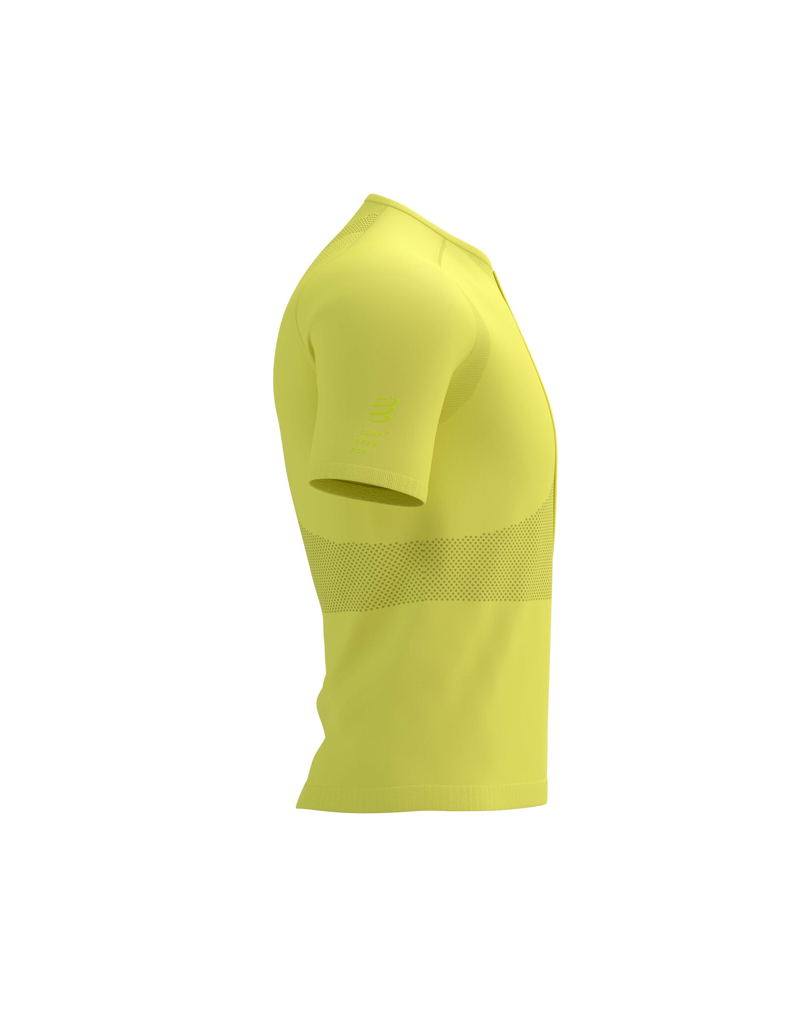 Compressport Trail Half-Zip Fitted SS Top - Green Sheen/Safety Yellow