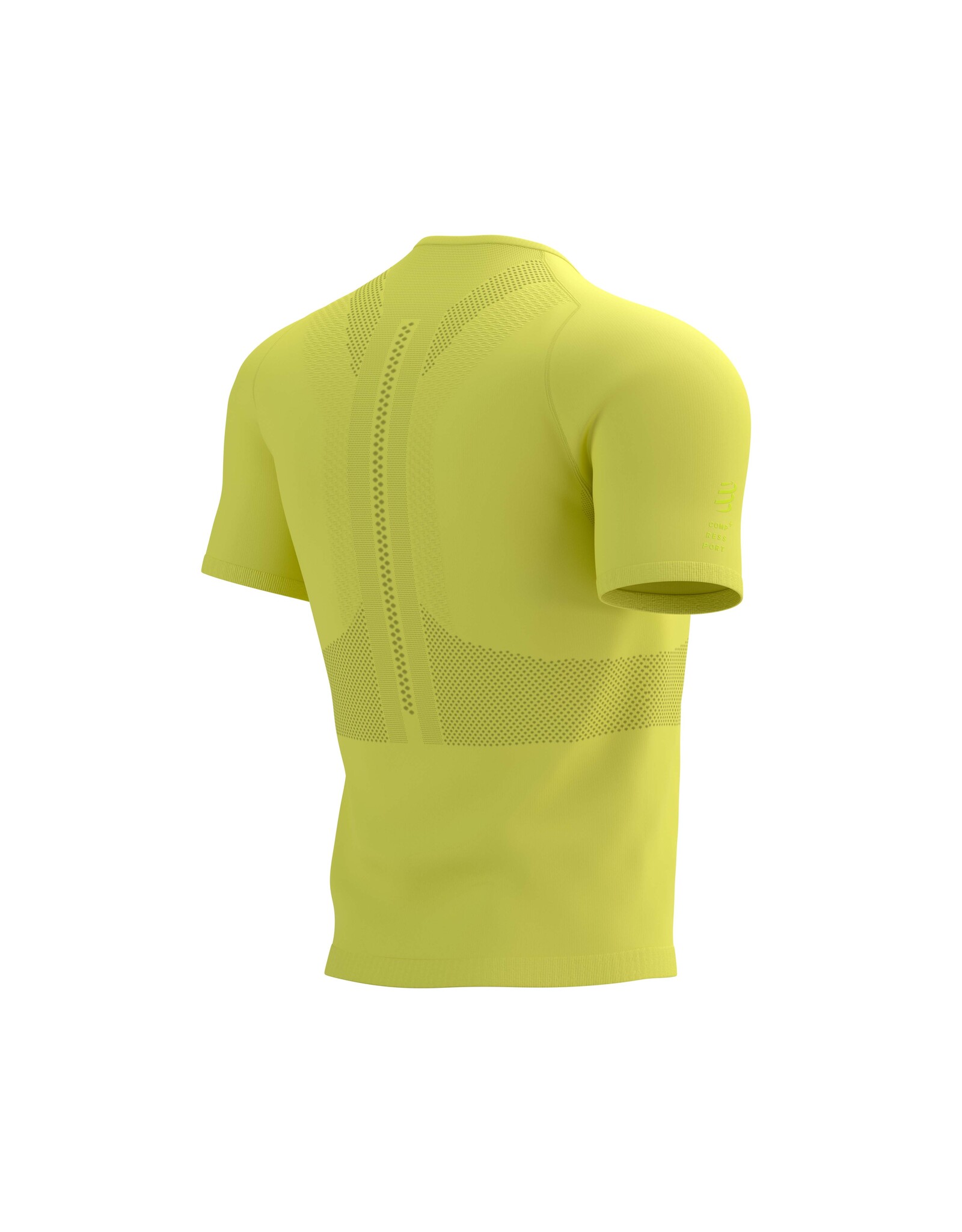 Compressport Trail Half-Zip Fitted SS Top - Green Sheen/Safety Yellow