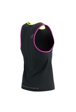 Compressport Pro Racing Singlet M - Black/Safety Yellow/Neon Pink