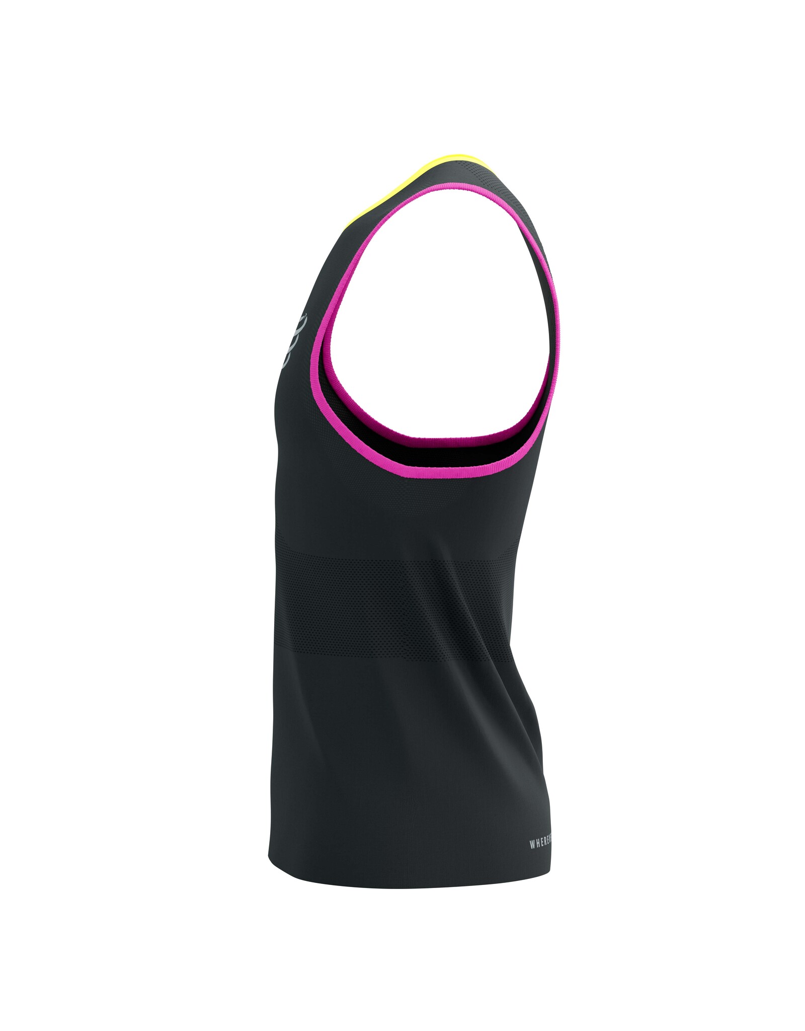 Compressport Pro Racing Singlet M - Black/Safety Yellow/Neon Pink