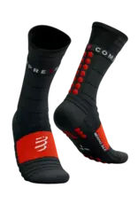 Compressport Pro Racing Socks Winter Run - Black/High Risk Red