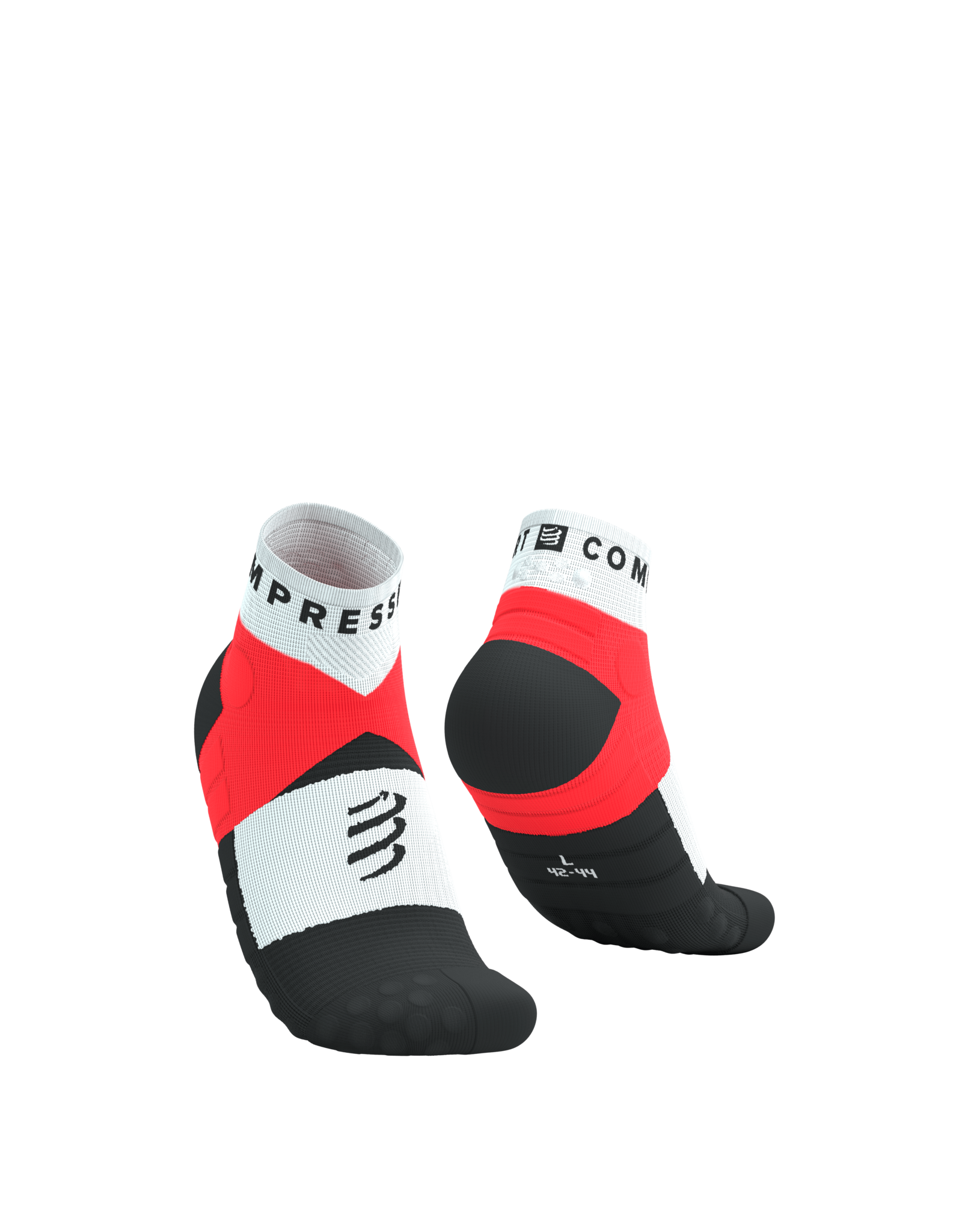 Compressport Ultra Trail Low Socks - Fluo Red/White