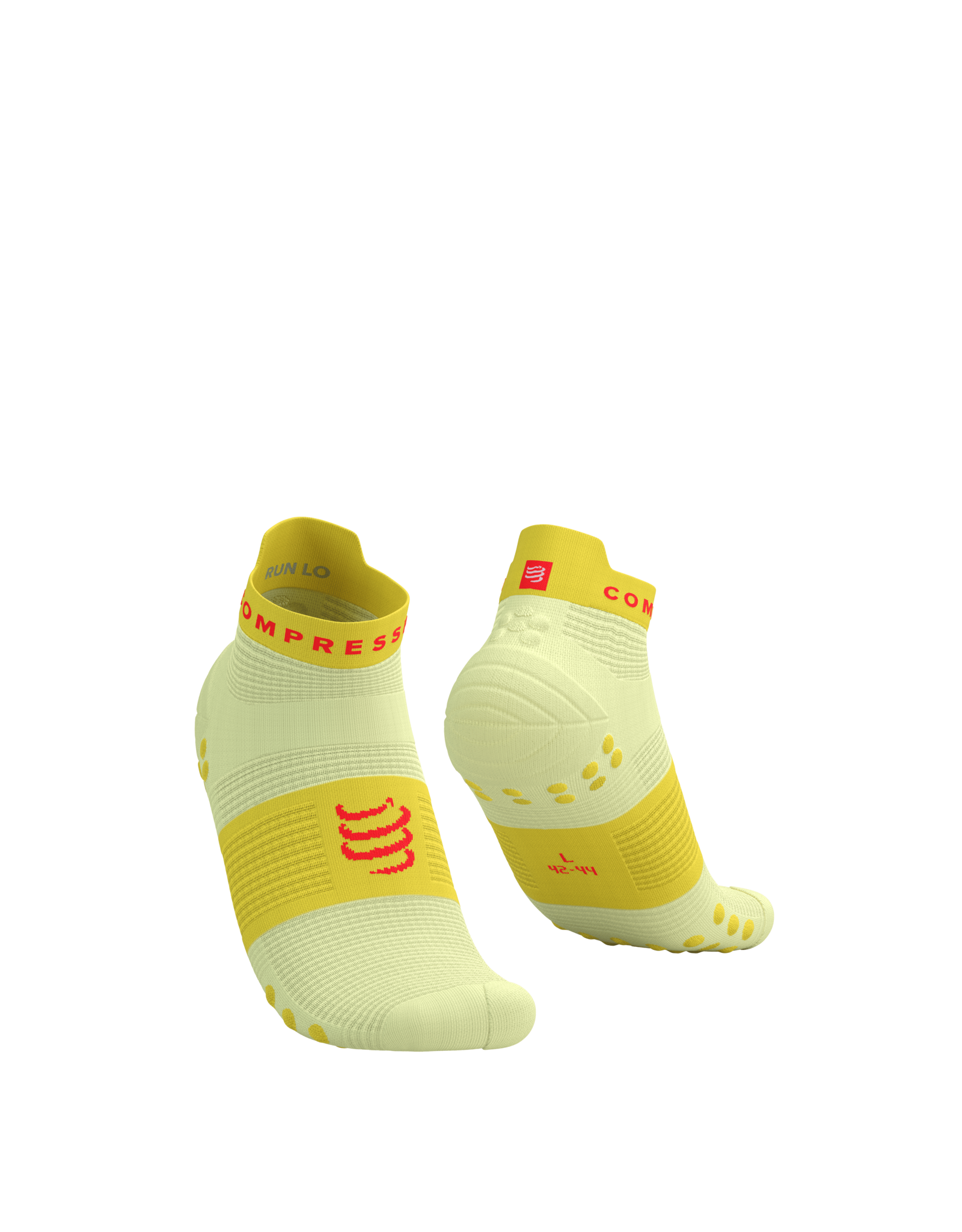Compressport Pro Racing Socks V4.0 Run Low - Elf Yellow/Fluo Red