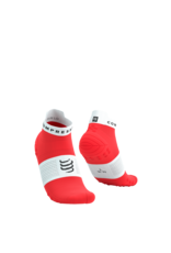 Compressport Pro Racing Socks V4.0 Run Low - Fluo Red/White