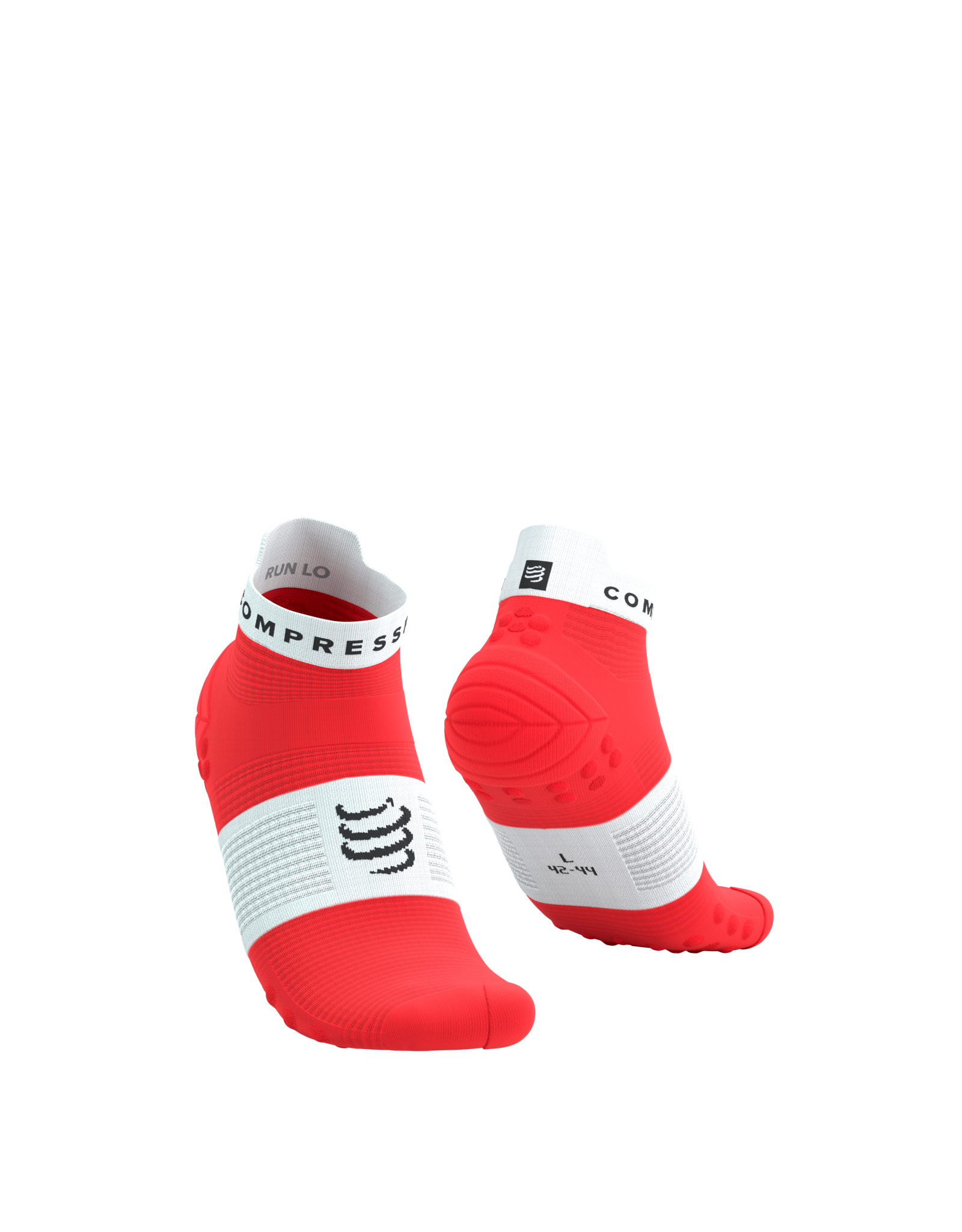 Compressport Pro Racing Socks V4.0 Run Low - Fluo Red/White