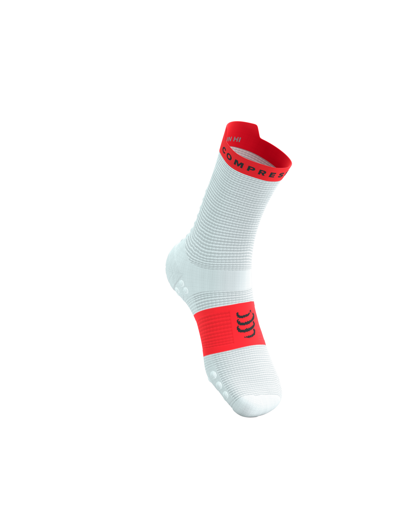 Compressport Pro Racing Socks V4.0 Run High - White/Fluo Red