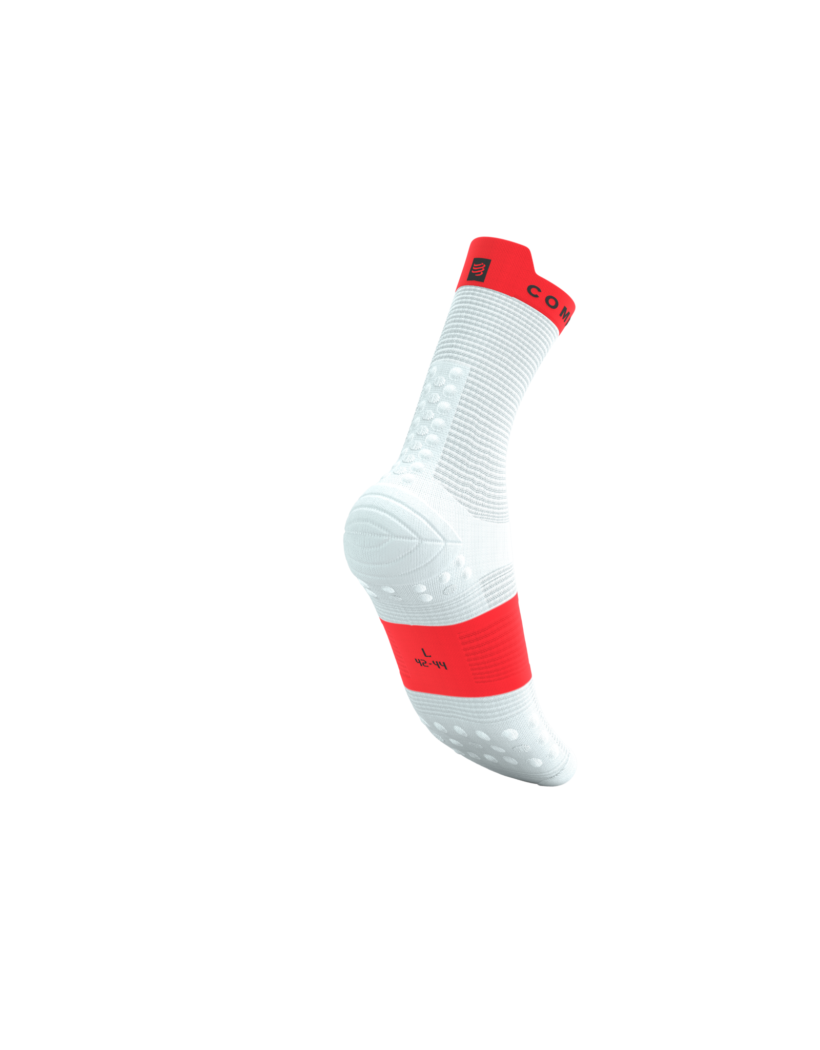 Compressport Pro Racing Socks V4.0 Run High - White/Fluo Red