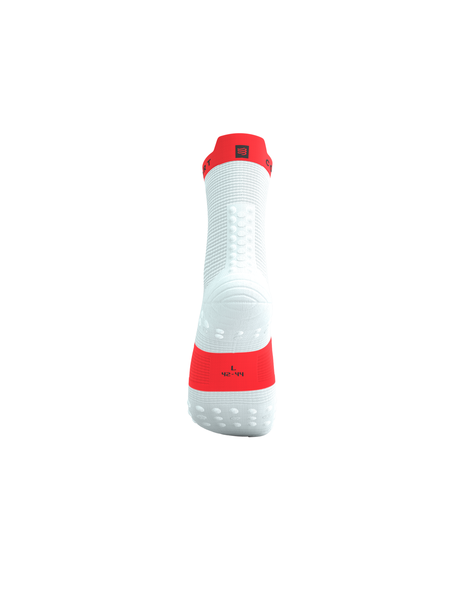 Compressport Pro Racing Socks V4.0 Run High - White/Fluo Red