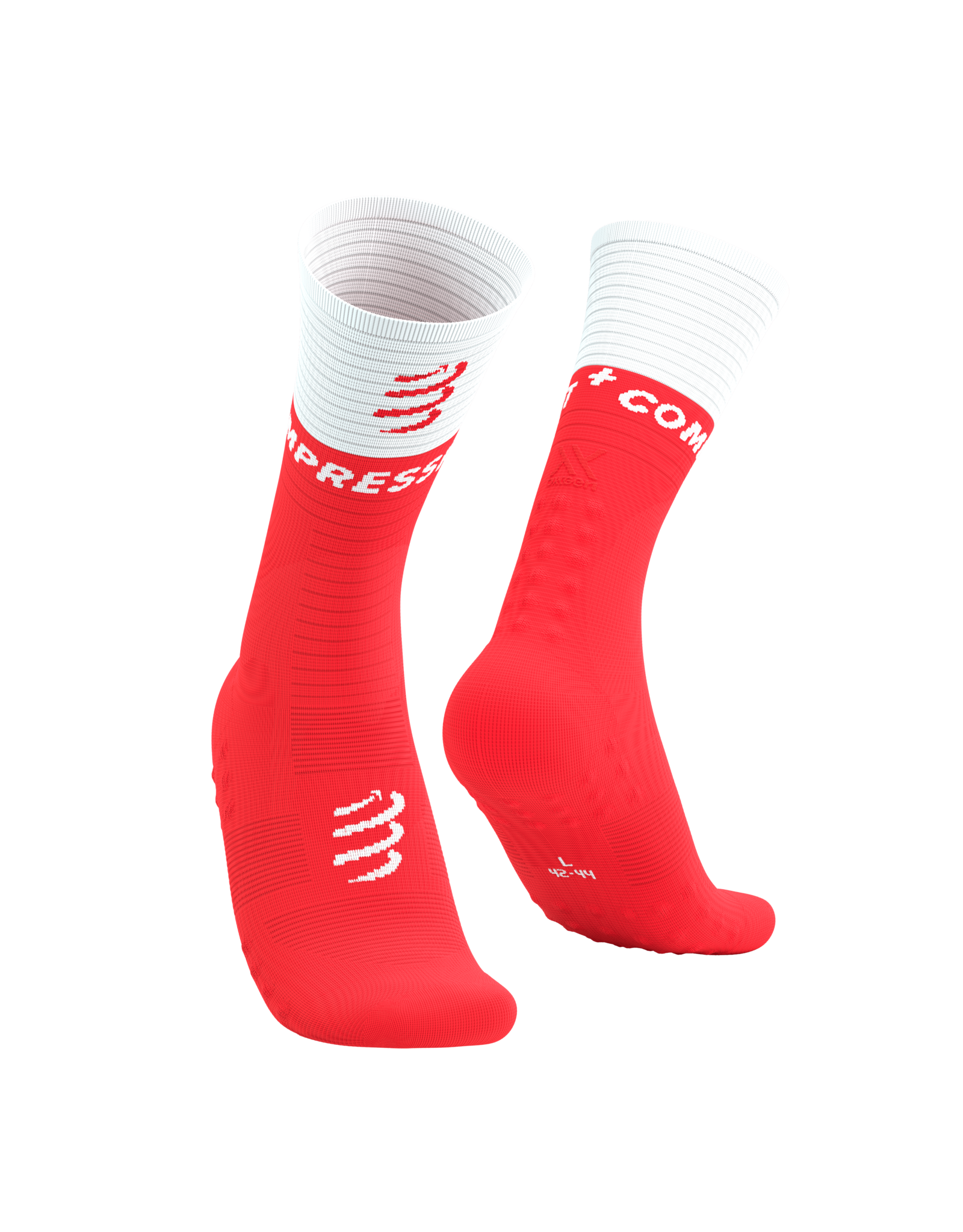 Compressport Mid Compression Socks V2.0 - Fluo Red/White