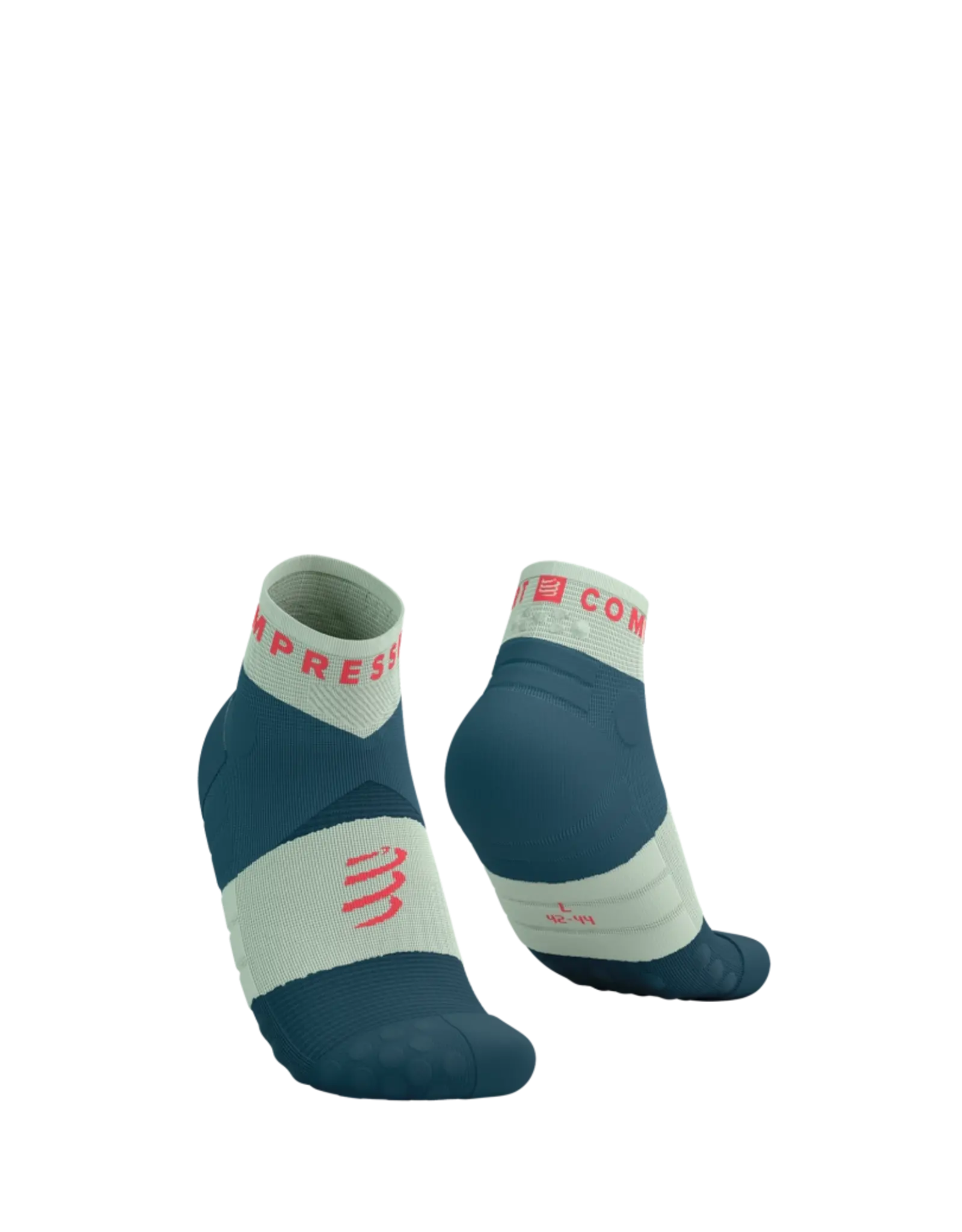 Compressport Ultra Trail Low Socks - Stargazer/Aqua/Fluo Red