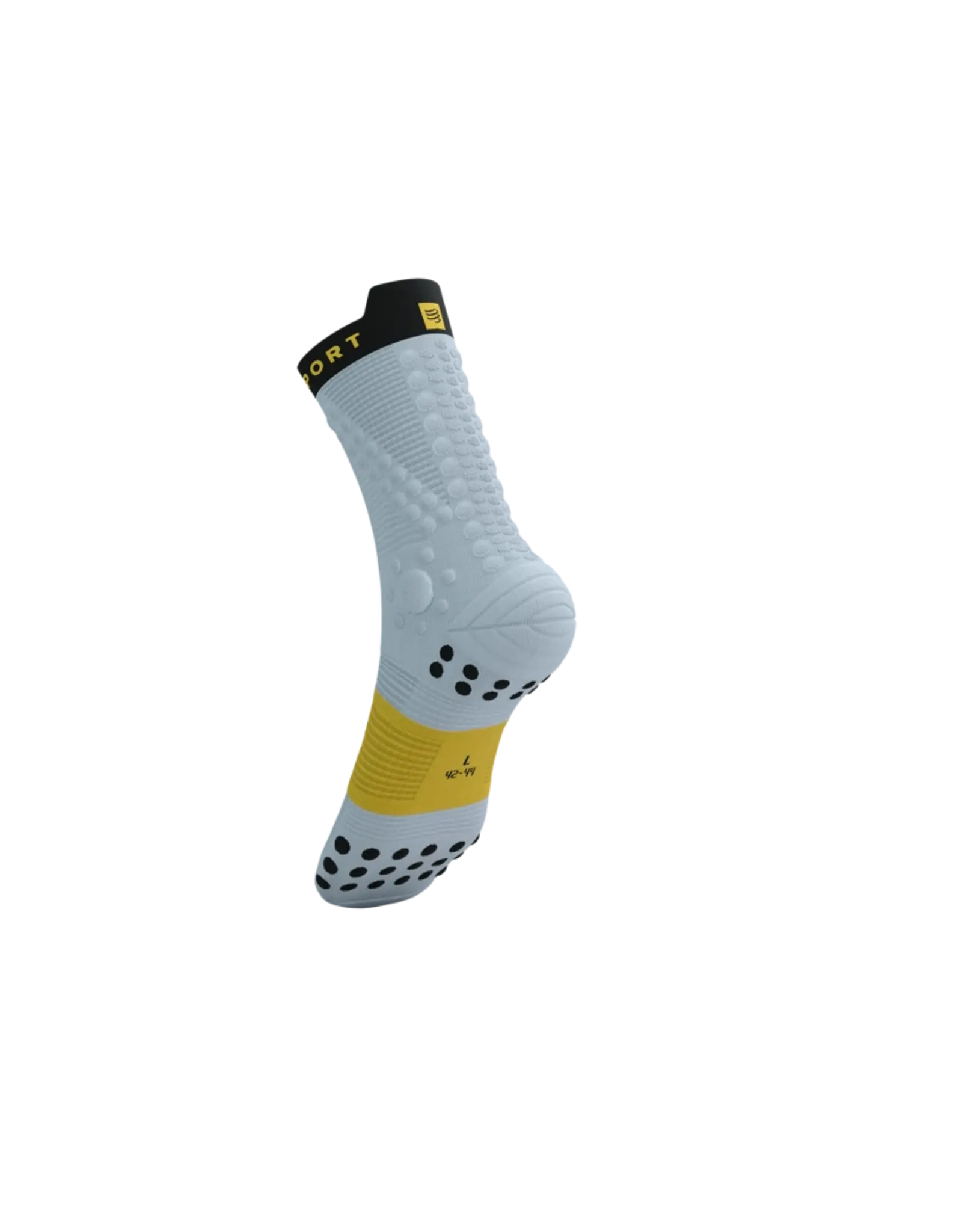 Compressport Pro Racing Socks V4.0 Trail - Grey Dawn/Ceylon Yellow