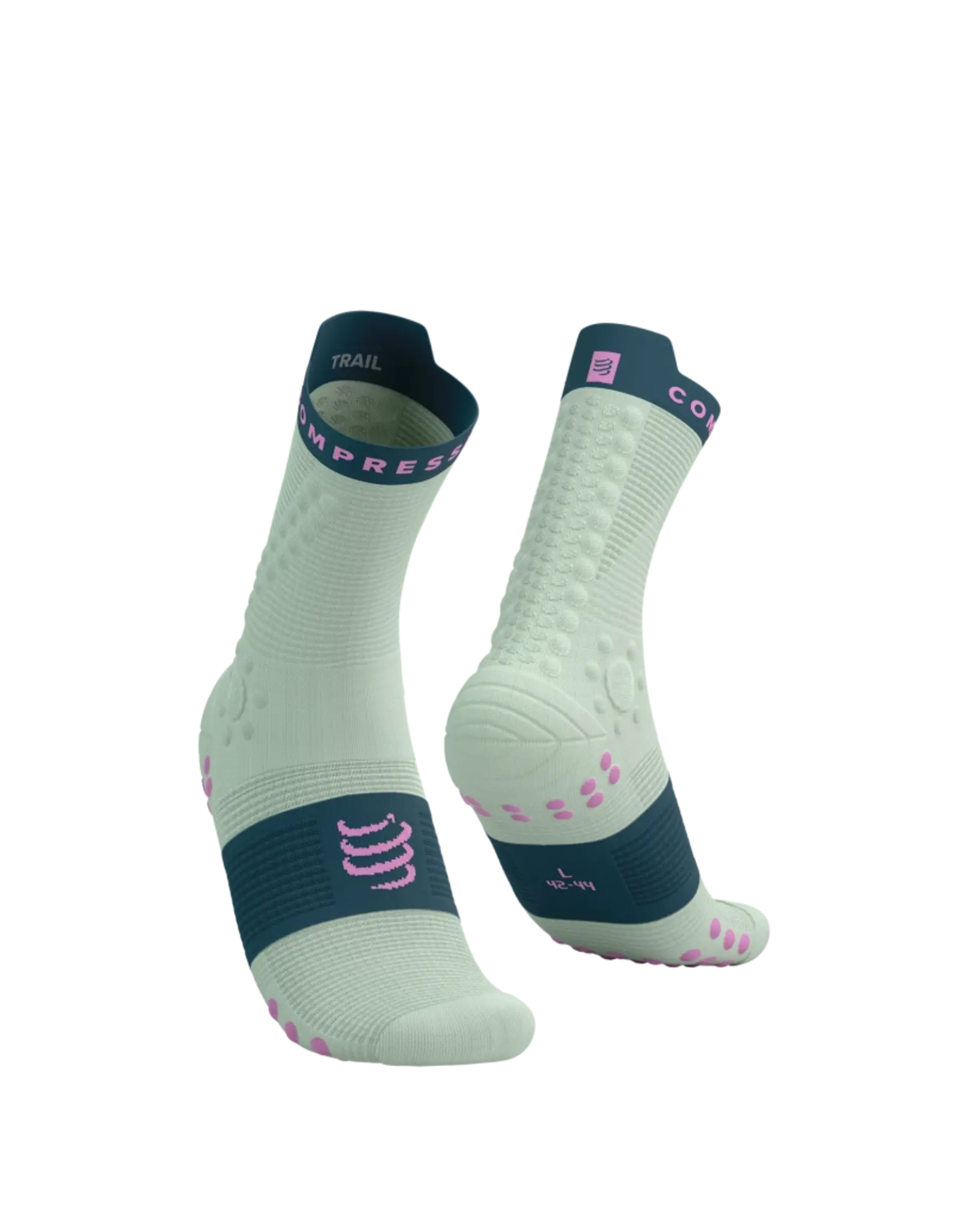 Compressport Pro Racing Socks V4.0 Trail - Aqua/Stargazer/Cyclamen