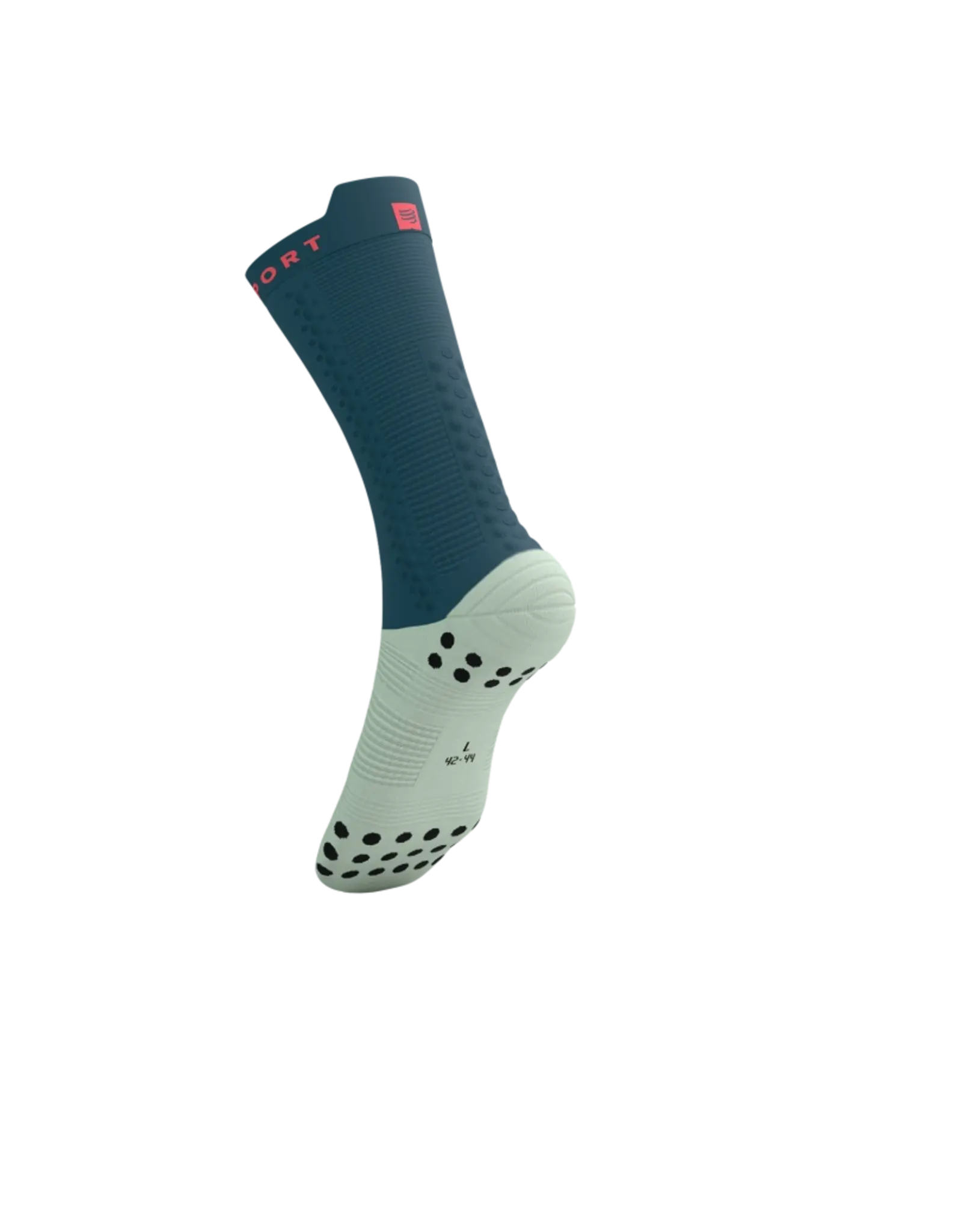 Compressport Pro Racing Socks V4.0 Bike - Stargazer/Aqua/Fluo Red