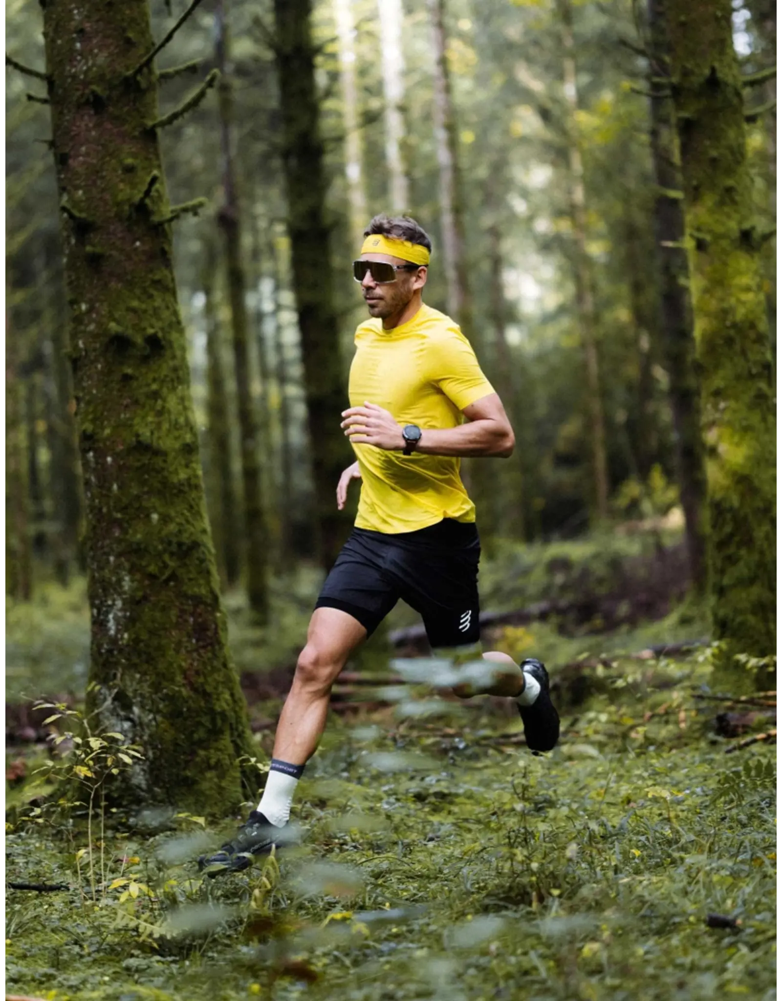 Compressport Trail Racing SS Tshirt M - Ceylon Yellow